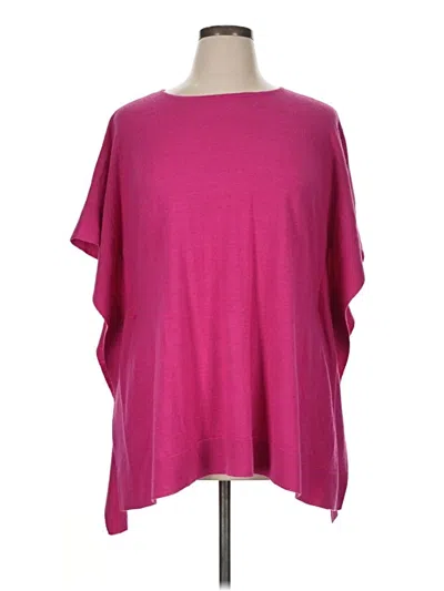 Pre-owned Alicia Adams Alpaca Poncho In Pink
