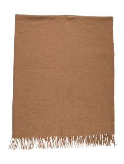 Pre-owned Alicia Adams Alpaca Throw Blanket In Brown