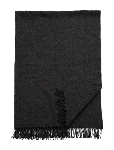 Pre-owned Alicia Adams Alpaca Throw Blanket In Gray