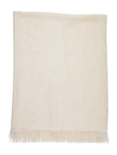 Pre-owned Alicia Adams Alpaca Throw Blanket In Neutrals