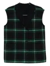 Alicia Audrey Julie Check Lapel Sleeveless Vest