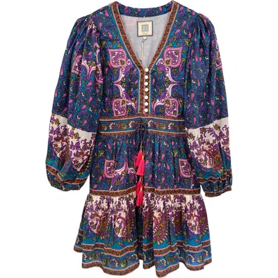 Alicia Bell Clover Cotton & Silk Voile Cover-up Minidress In Purple