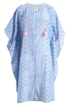 Alicia Bell Cotton & Silk Voile Caftan In Light/pastel Blue
