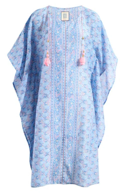 Alicia Bell Cotton & Silk Voile Caftan In Light/pastel Blue