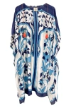 Alicia Bell Cotton & Silk Voile Caftan In Navy