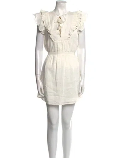 Pre-owned Alicia Bell Crew Neck Mini Dress In Neutral