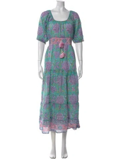 Pre-owned Alicia Bell Floral Print Long Dress In Multi