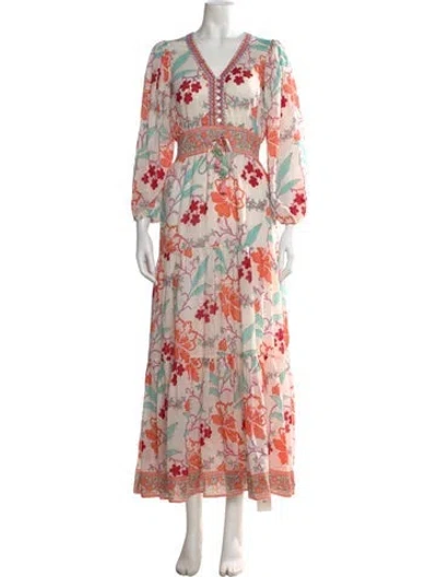 Pre-owned Alicia Bell Floral Print Long Dress In Multi