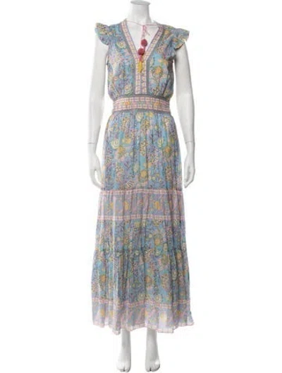 Pre-owned Alicia Bell Floral Print Long Dress W/ Tags In Multicolor