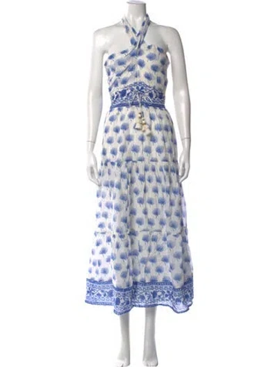 Pre-owned Alicia Bell Floral Print Long Dress In White