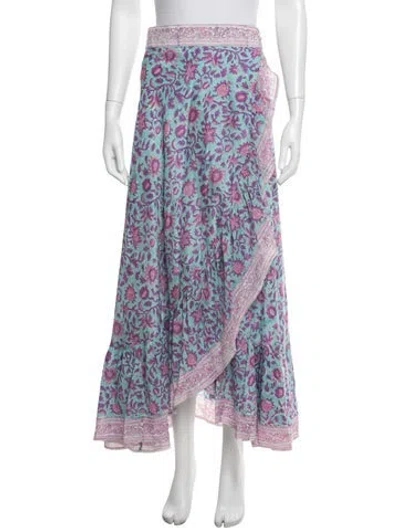 Pre-owned Alicia Bell Floral Print Long Skirt In Purple