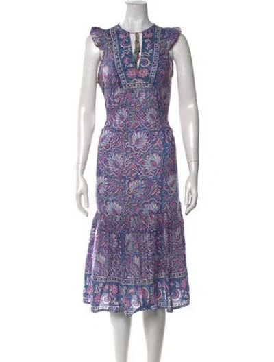 Pre-owned Alicia Bell Floral Print Midi Length Dress In Multicolor