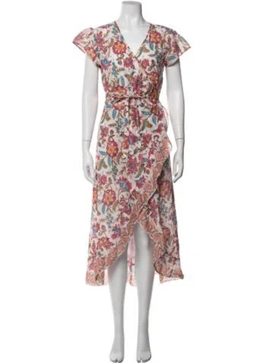 Pre-owned Alicia Bell Floral Print Midi Length Dress In Multicolor