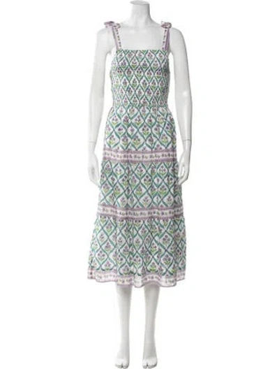 Pre-owned Alicia Bell Floral Print Midi Length Dress W/ Tags In Green