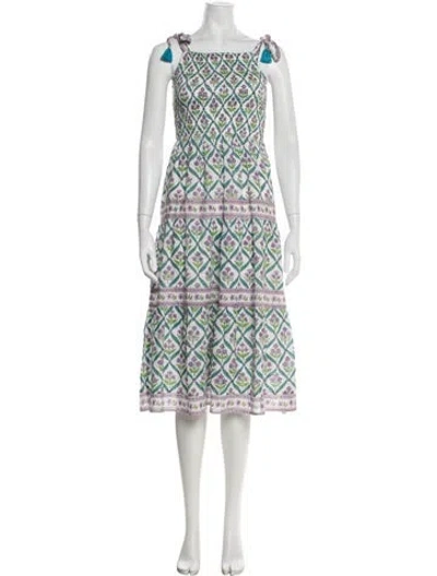 Pre-owned Alicia Bell Floral Print Midi Length Dress W/ Tags In Green
