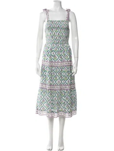 Pre-owned Alicia Bell Floral Print Midi Length Dress W/ Tags In Green