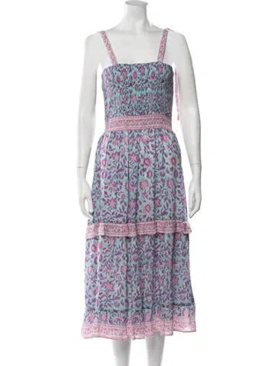 Pre-owned Alicia Bell Floral Print Midi Length Dress W/ Tags In Multicolor