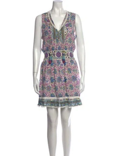 Pre-owned Alicia Bell Floral Print Mini Dress In Neutrals