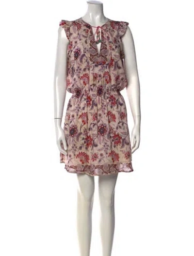 Pre-owned Alicia Bell Floral Print Mini Dress In Purple