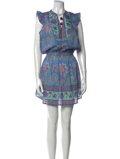 Pre-owned Alicia Bell Floral Print Mini Dress In Purple