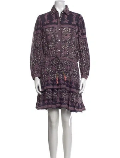 Pre-owned Alicia Bell Floral Print Mini Dress In Purple