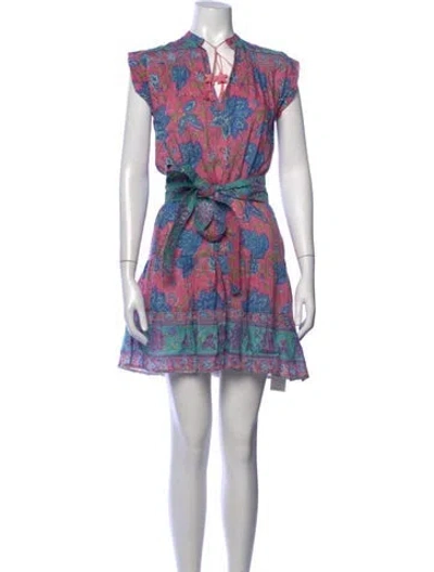 Pre-owned Alicia Bell Floral Print Mini Dress In Purple