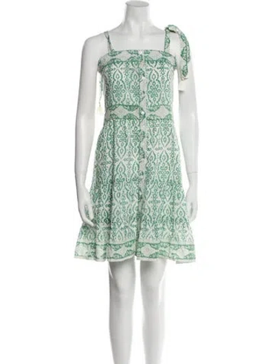 Pre-owned Alicia Bell Floral Print Mini Dress W/ Tags In Green