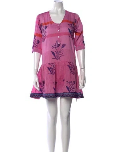 Pre-owned Alicia Bell Floral Print Mini Dress W/ Tags In Pink