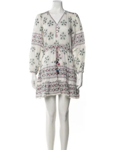 Pre-owned Alicia Bell Floral Print Mini Dress In White