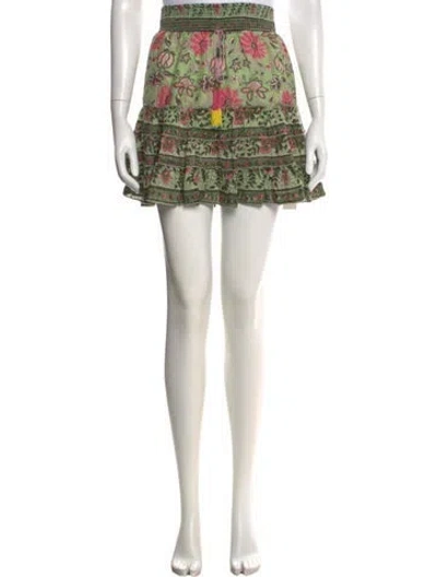 Pre-owned Alicia Bell Floral Print Mini Skirt W/ Tags In Green