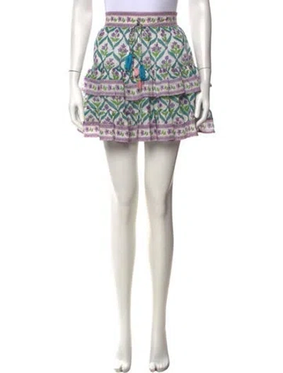 Pre-owned Alicia Bell Floral Print Mini Skirt W/ Tags In Pink