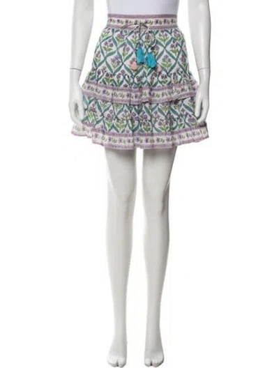 Pre-owned Alicia Bell Floral Print Mini Skirt W/ Tags In Purple