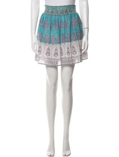 Pre-owned Alicia Bell Floral Print Mini Skirt In White