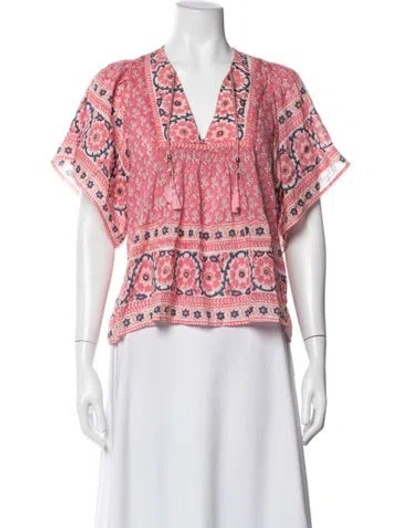 Pre-owned Alicia Bell Floral Print V-neck Top In Multicolor