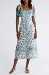 Alicia Bell Gigi Cotton & Silk Cover-up Midi Dress In Green