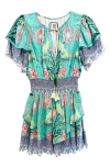 Alicia Bell Julie Print Cotton & Silk Cover-up Minidress