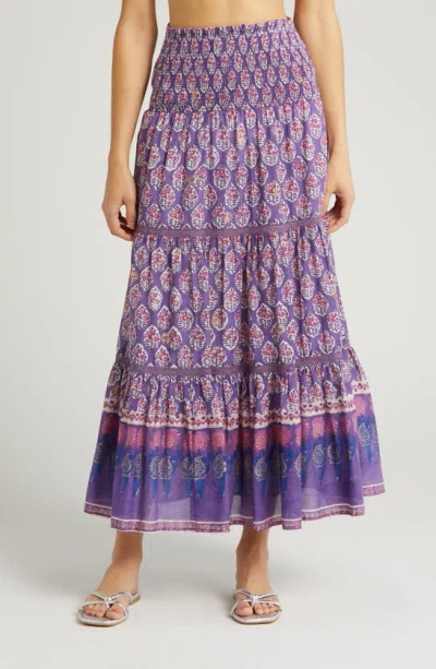 Alicia Bell Mandy Cover-up Maxi Skirt In Purple Print