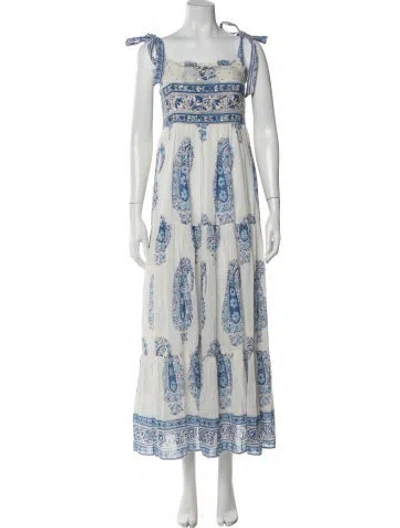 Pre-owned Alicia Bell Paisley Print Long Dress In Blue