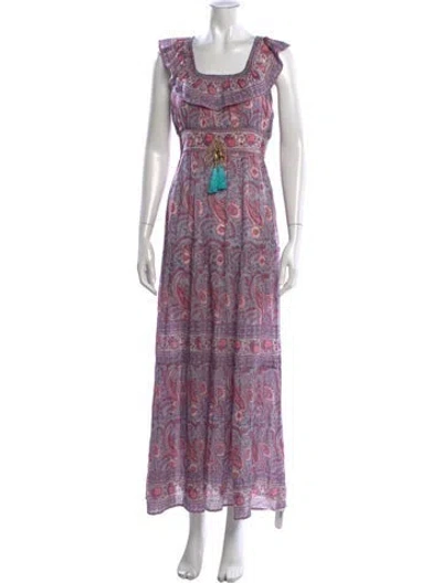 Pre-owned Alicia Bell Paisley Print Long Dress In Multi