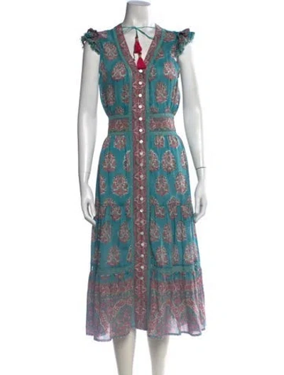 Pre-owned Alicia Bell Paisley Print Long Dress In Multicolor