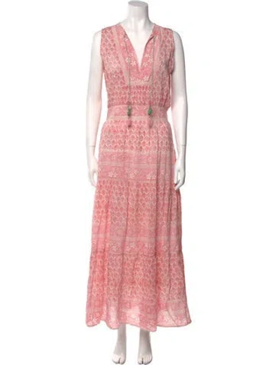 Pre-owned Alicia Bell Paisley Print Long Dress In Pink