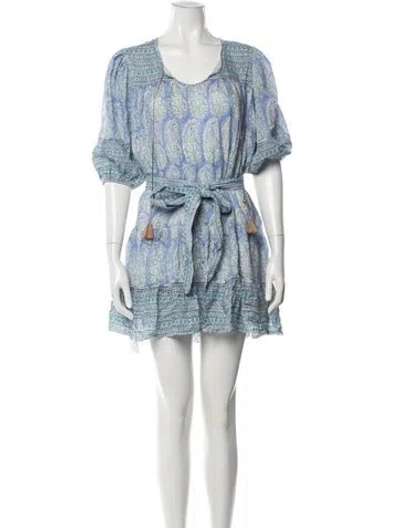 Pre-owned Alicia Bell Paisley Print Mini Dress W/ Tags In Blue