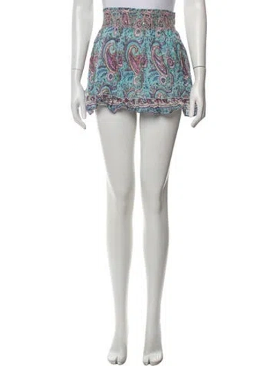 Pre-owned Alicia Bell Paisley Print Mini Skirt In White