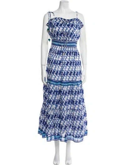 Pre-owned Alicia Bell Printed Long Dress W/ Tags In Blue