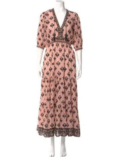 Pre-owned Alicia Bell Printed Long Dress W/ Tags In Pink