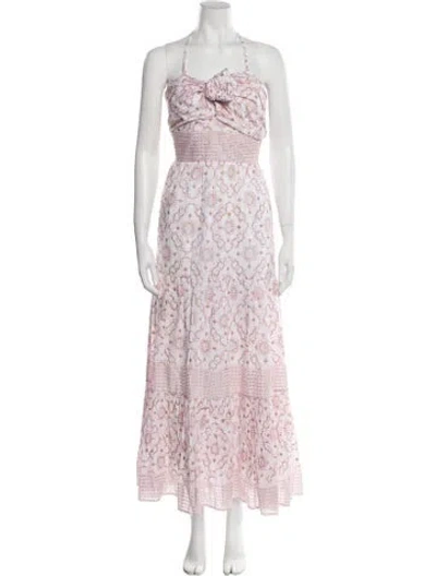 Pre-owned Alicia Bell Printed Long Dress W/ Tags In White