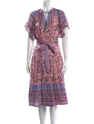 Pre-owned Alicia Bell Printed Midi Length Dress In Multi