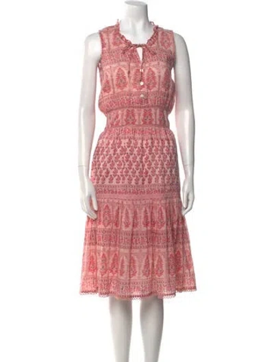 Pre-owned Alicia Bell Printed Midi Length Dress In Pink