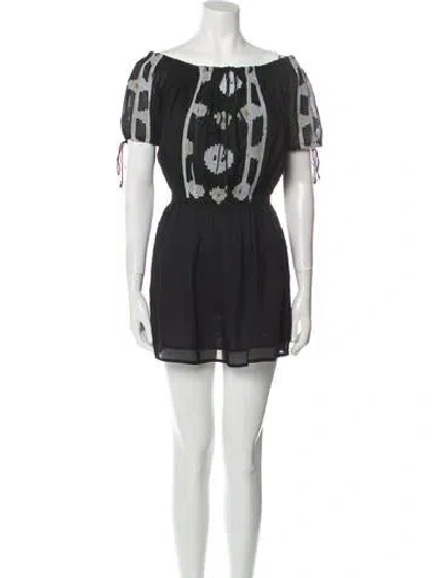 Pre-owned Alicia Bell Printed Mini Dress In Black