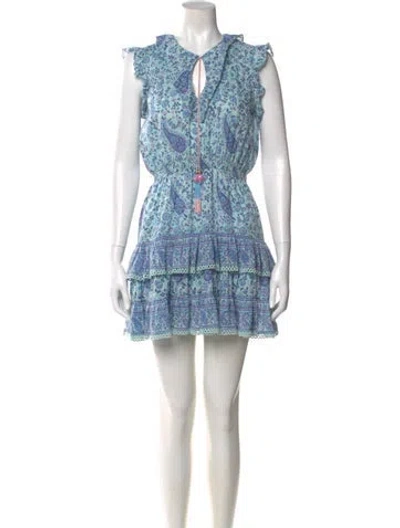 Pre-owned Alicia Bell Printed Mini Dress In Blue
